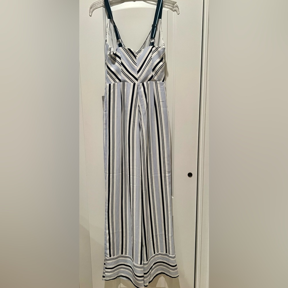 Adelyn Rae Nordstrom V Neck Striped Wide Leg Jumpsuit Woman XS Lined - Picture 10 of 11